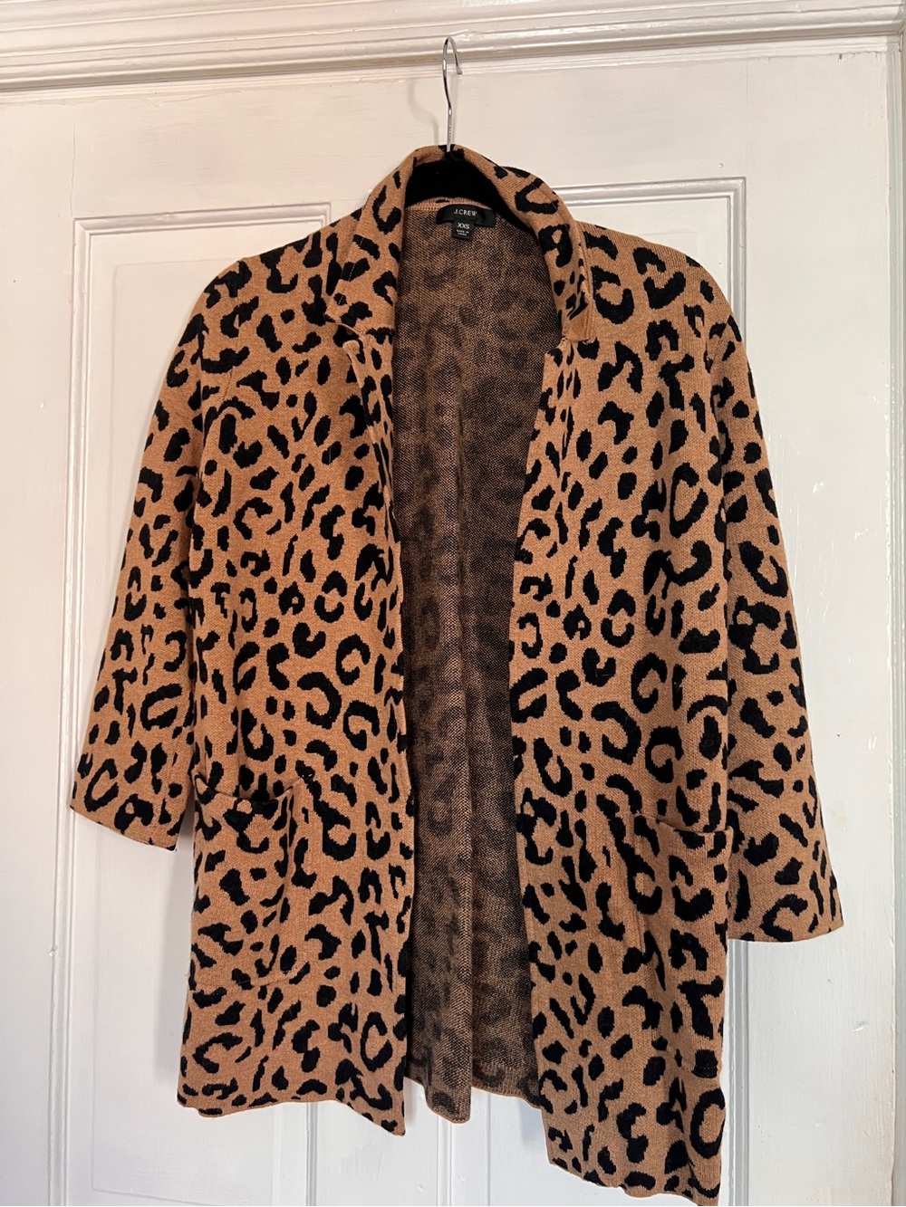 J. Crew Leopard Print Open Front Cardigan